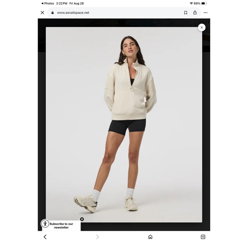 Vuori Womens Cotton Sedona Rib Half Zip M Bone Beige Pullover Sweatshirt VW2005
